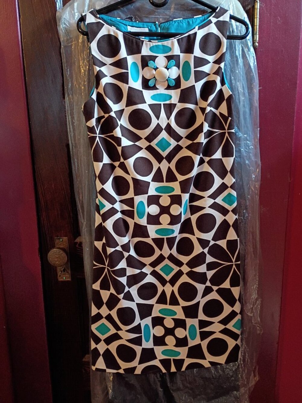 Retro London Times 60's Tiki MOD Print GOGO Style Dress